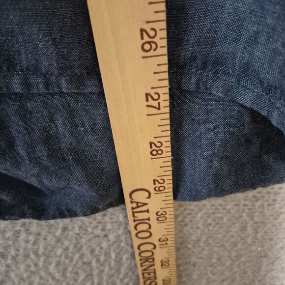 Flax Women's 100% Linen Short Sleeve Back Button Accents Blossom Blouse M - Picture 7 of 7